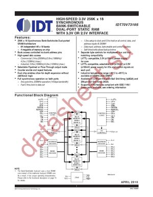 IDT70V7319S133BCI datasheet  